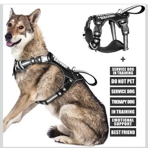 NWT WINSEE Service Dog Vest No Pull Dog Harness with 7 Dog Patches, Reflective